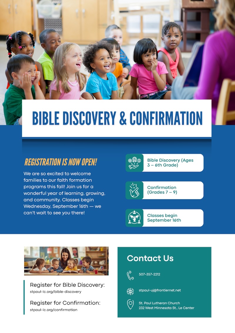 Warm Welcome Bible Discovery & Confirmation Registration Opens Sept 16